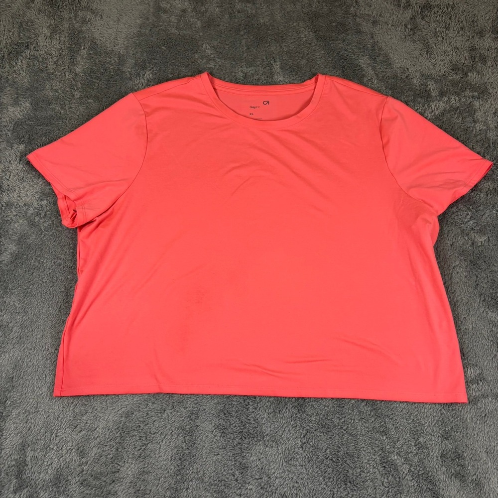 GapFit Womens XL Coral Pink Short Sleeve Activewear Crewneck T-Shirt
